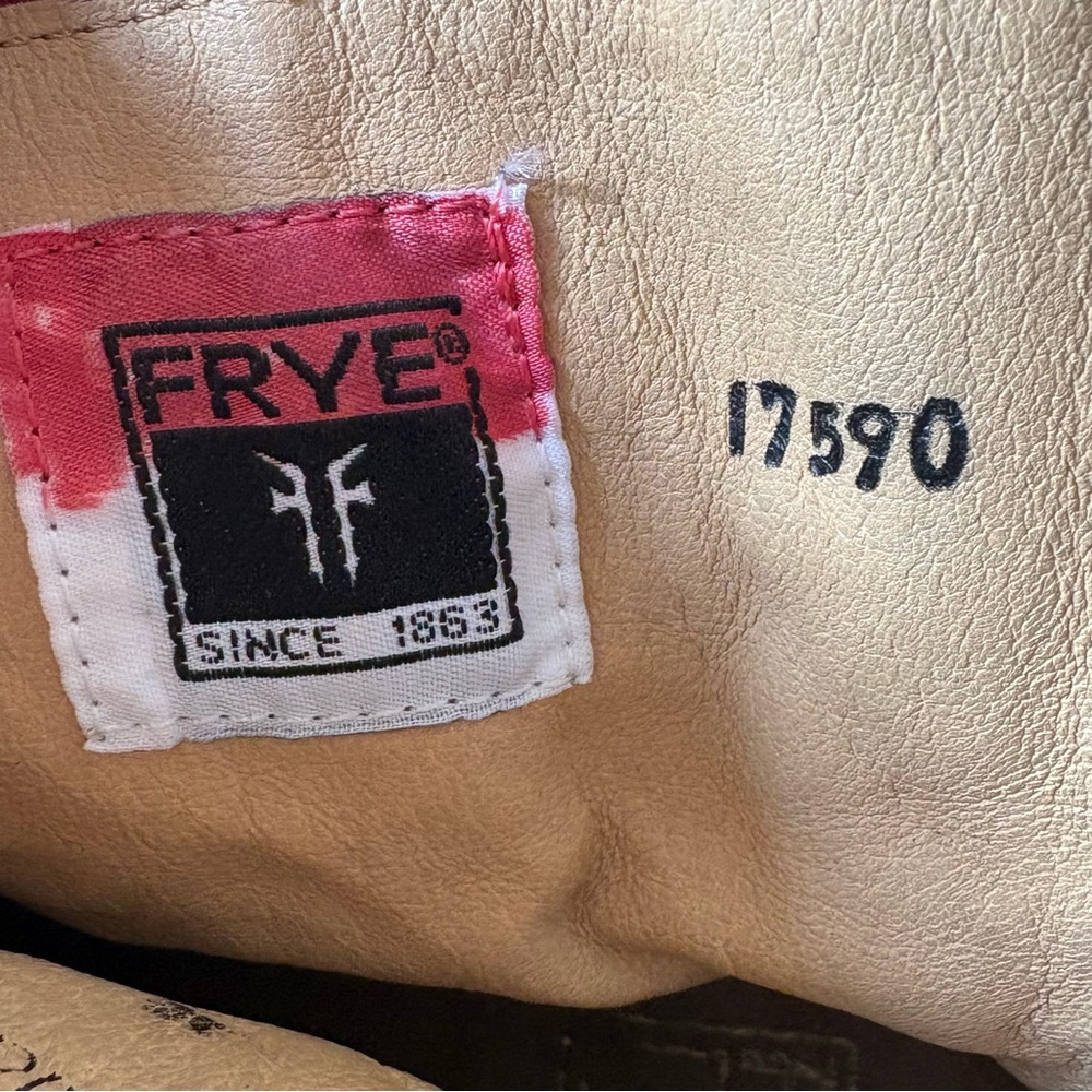 Frye Red Leather Phillip Harness Ankle Boots - Picture 9 of 9
